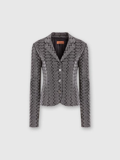 MISSONI MISSONI SHORT BLAZER IN ZIG ZAG LAMÉ VISCOSE BLEND 