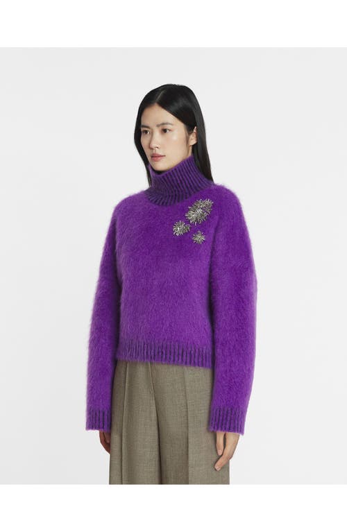 Lanvin Brushed-effect Sweater In Anemone