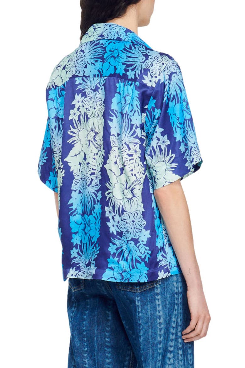 Papeete Print Camp Shirt, Alternate, color, BLEU
