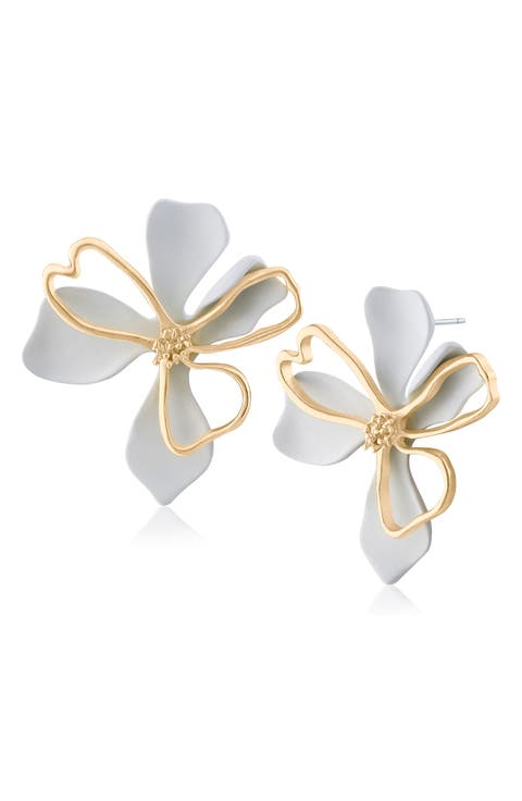 3D Double Flower Earrings