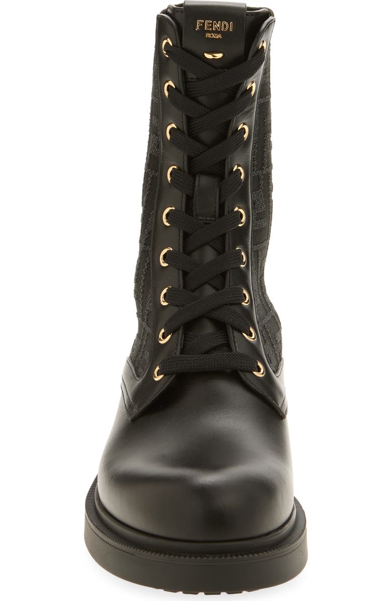 Fendi Filo Lace-Up Boot, Alternate, color, Black