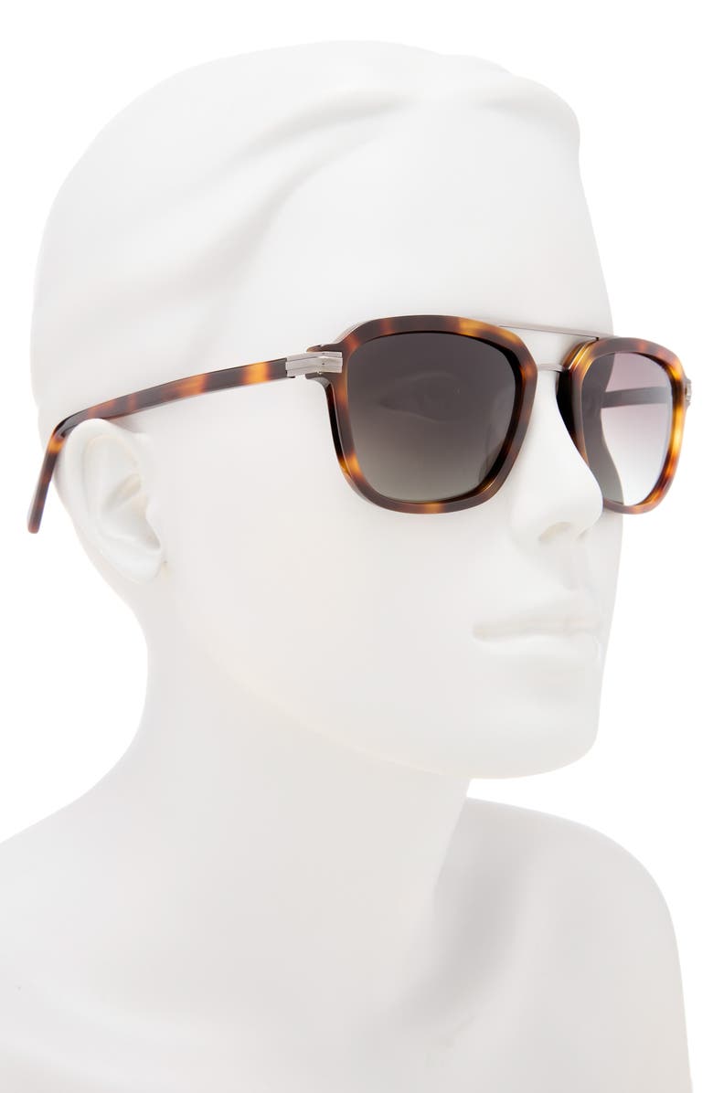 Ted Baker 54mm Polarized Square Sunglasses, Alternate, color, Tortoise