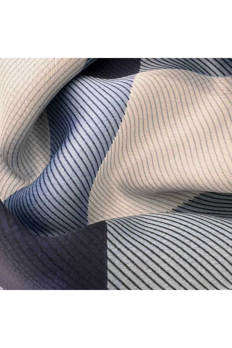Checkered & Trimmed Ultrasoft Lightweight Scarf, Alternate, color, Blue/Black