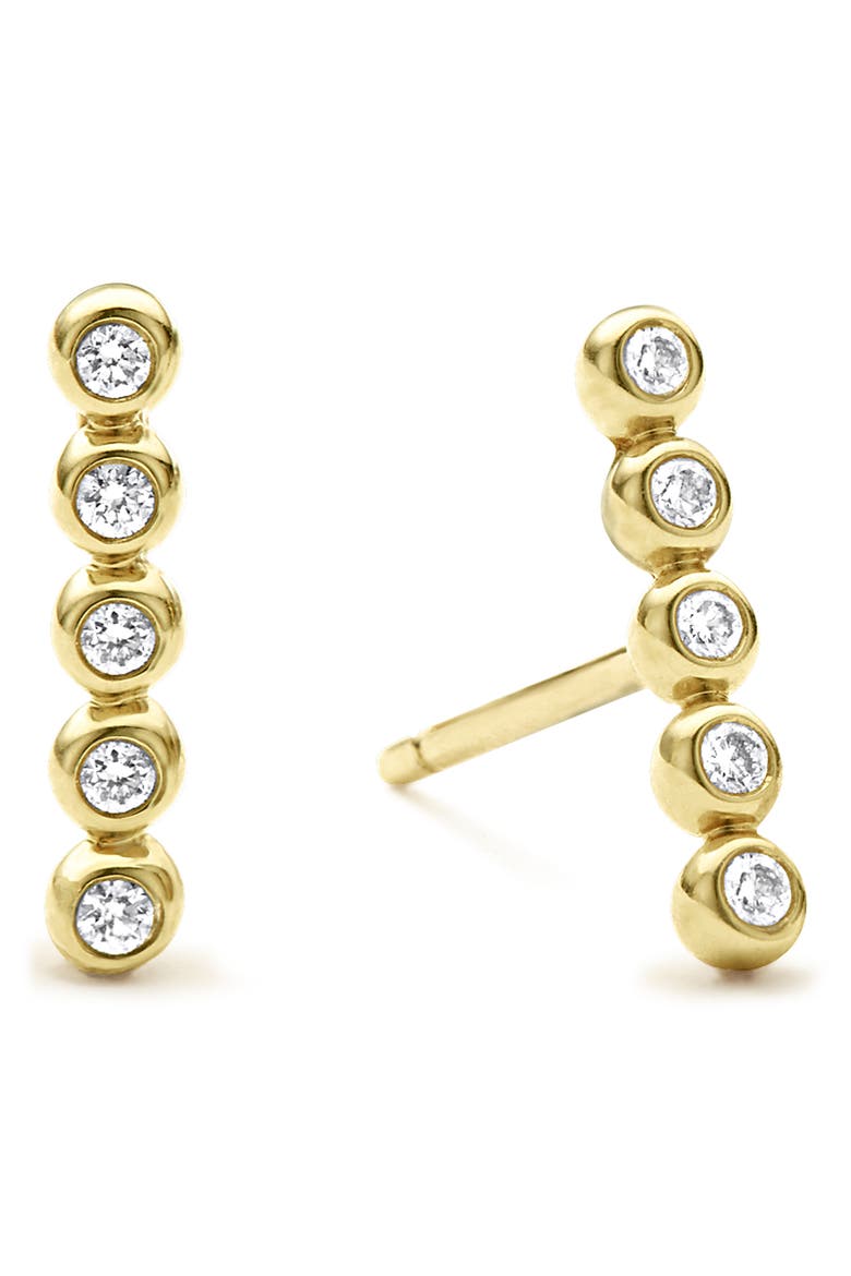 KSL Diamond Bar Stud Earrings, Alternate, color, GOLD DIAMOND