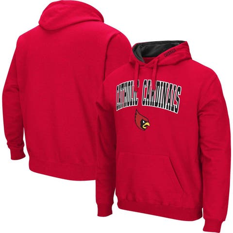 Men's Colosseum Cardinal Catholic University Cardinals Arch & Logo 3.0 Pullover Hoodie