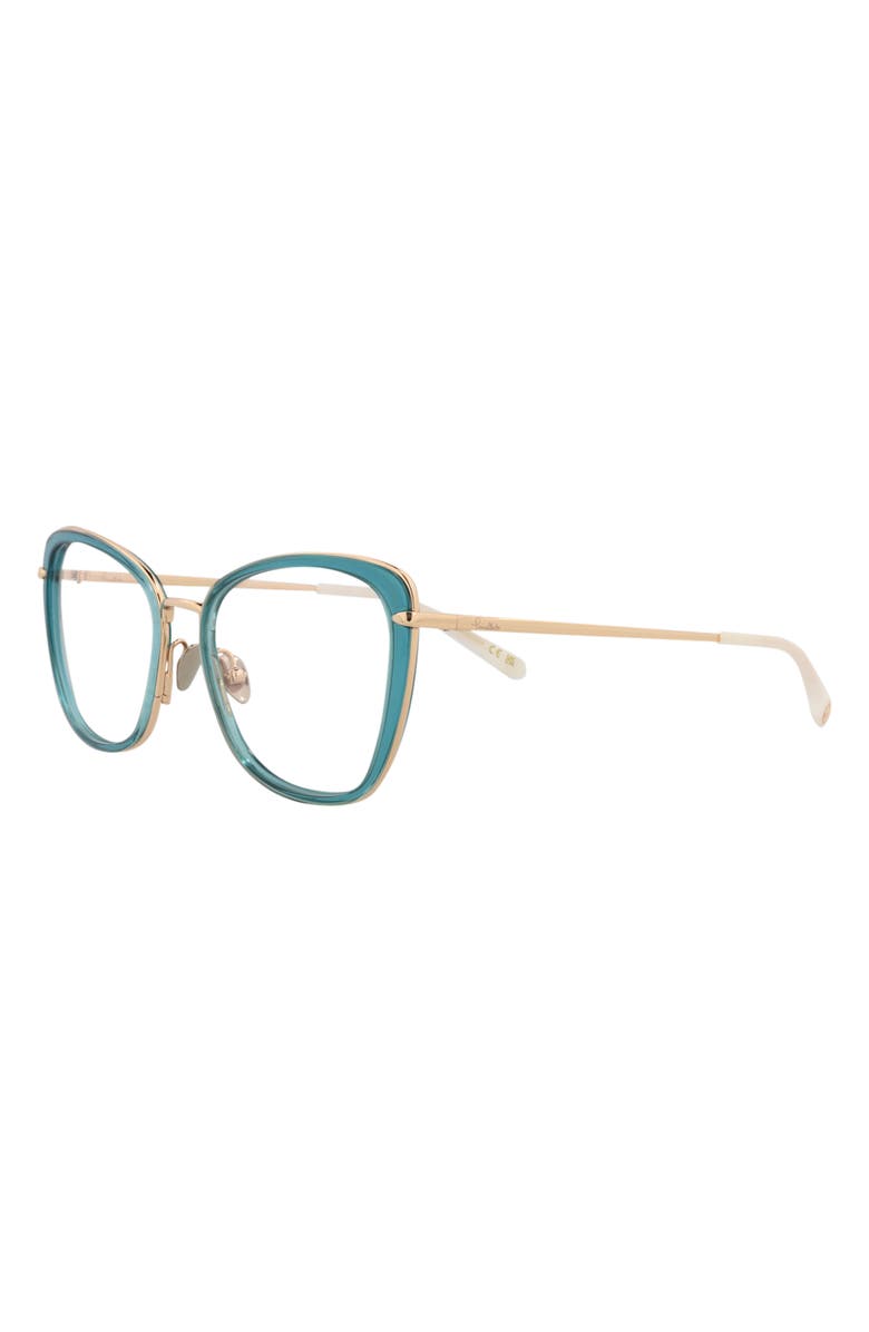 Pomellato 53mm Cat Eye Optical Glasses, Alternate, color, Blue Gold Transparent