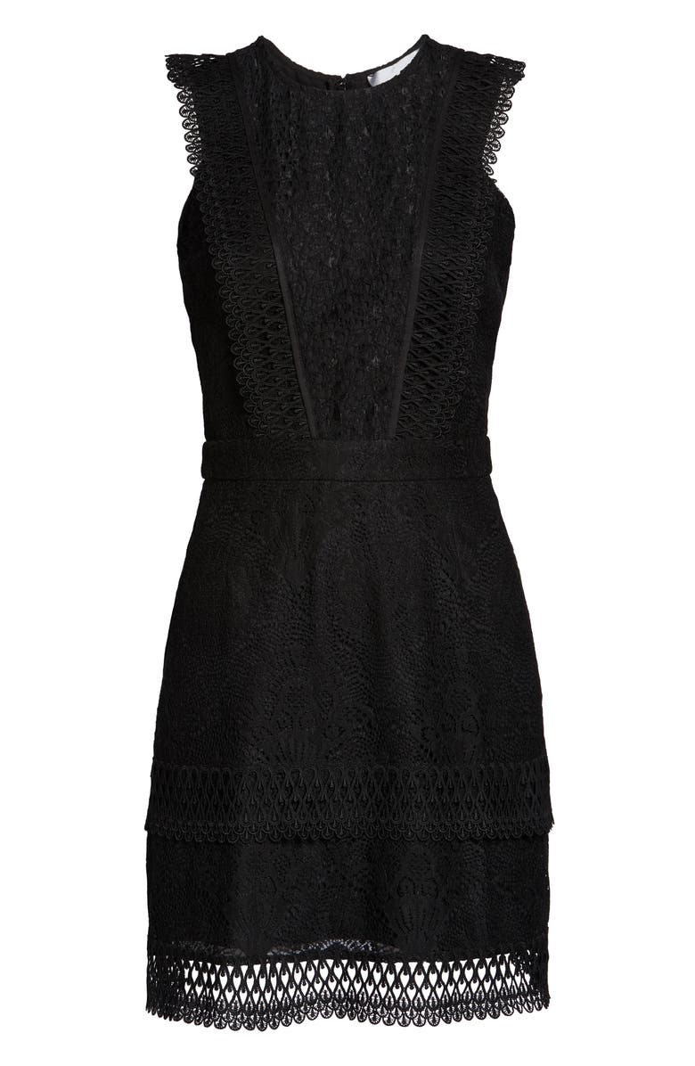 Adelyn Rae Shayna Mixed Lace Dress, Main, color, 