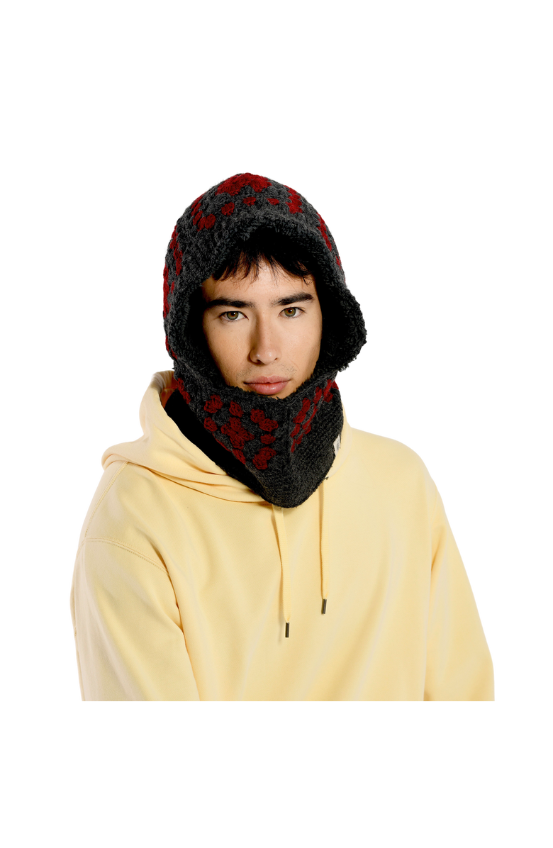 Nirvanna Designs Crochet Patch Hood, Alternate, color, Charcoal