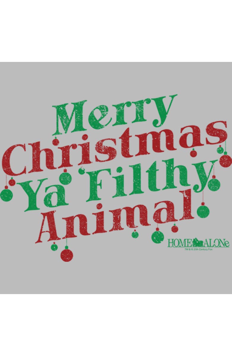 Home Alone Women's Home Alone Distressed Merry Christmas Ya Filthy Animal Graphic T-Shirt, Alternate, color, Athletic Heather