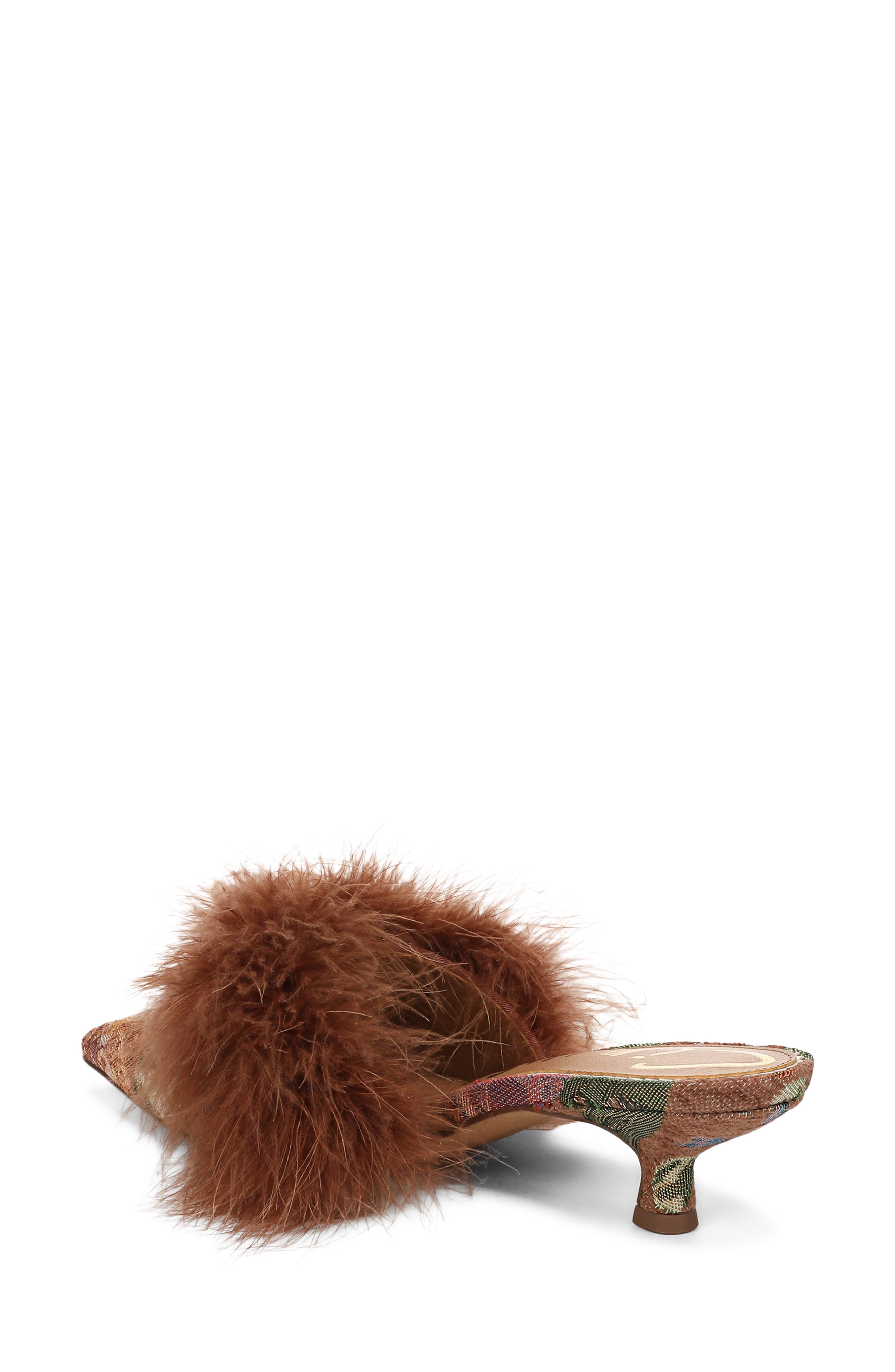 Gemma Fluff Mule, Alternate, color, BERRY BLUSH MULTI