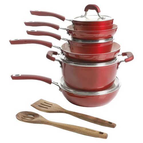 Kenmore Arlington 12 Piece Aluminum Ceramic Coated Nonstick Cookware Set In Multi