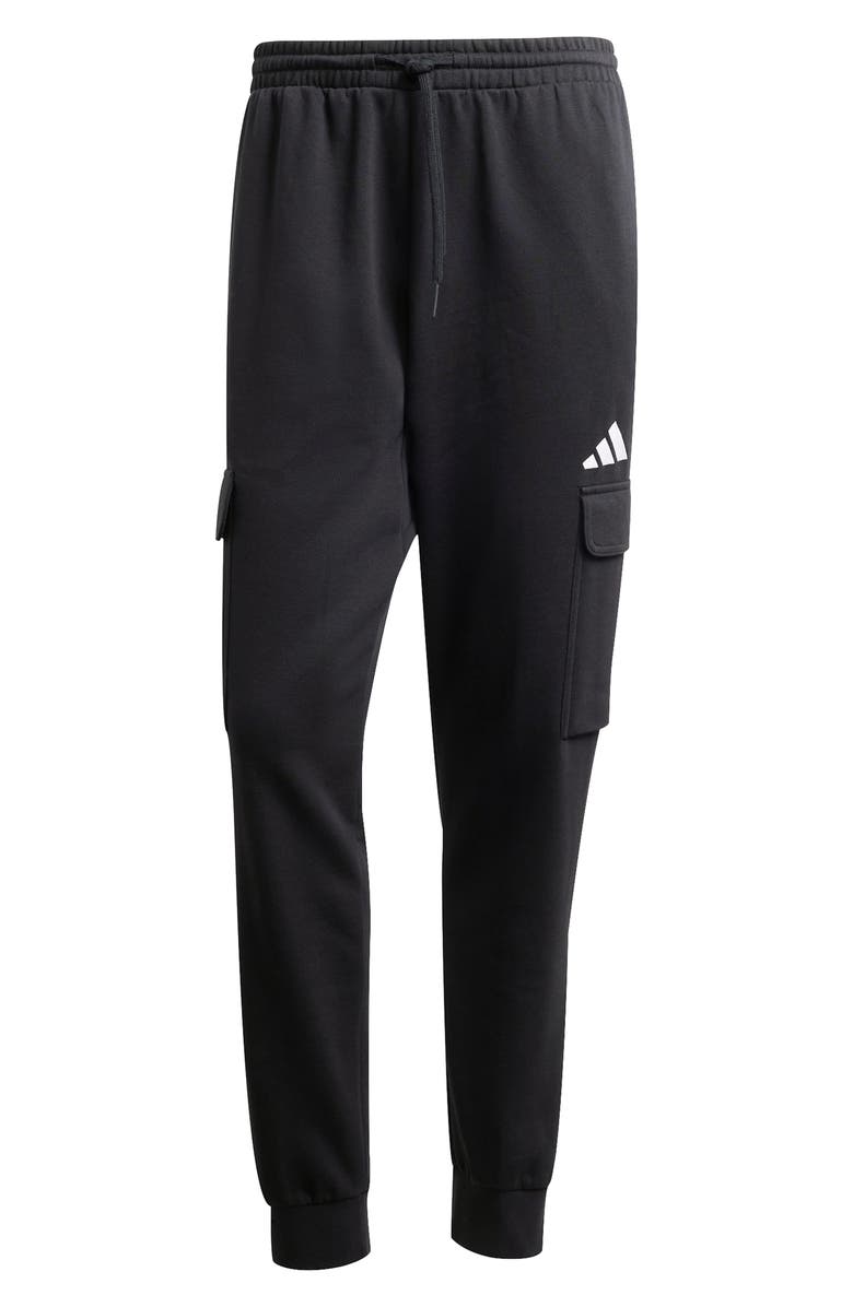 adidas Essentials Feelcozy Fleece Pants, Alternate, color, Black/White