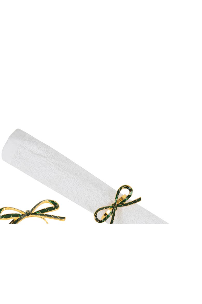 Green Ribbon Napkin Rings Set of 4, Alternate, color, Green