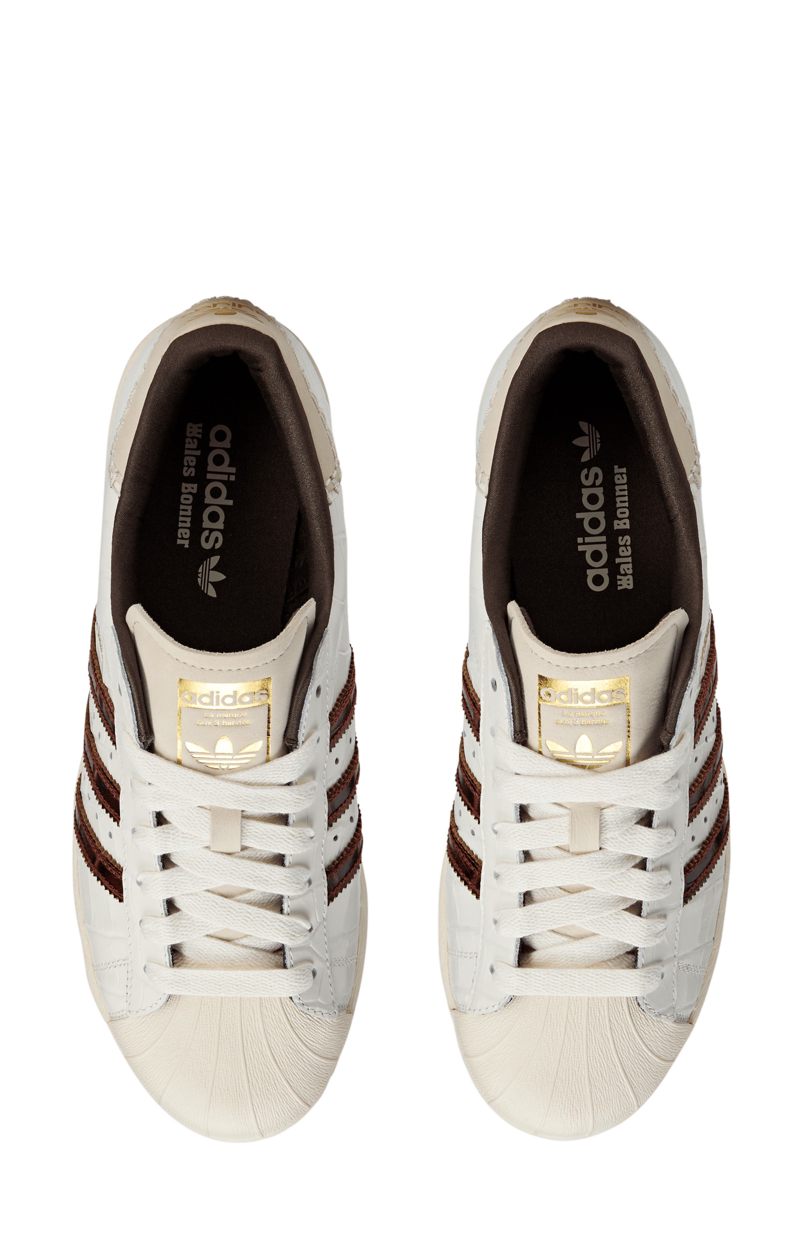 adidas x Wales Bonner Gender Inclusive Superstar Sneaker, Alternate, color, White/ Fox Brown/ Off White