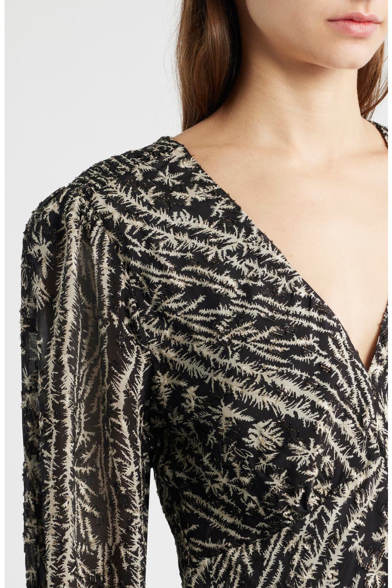 Dilimi Long Sleeve V-Neck Midi Cocktail Dress, Alternate, color, OPEN MISC