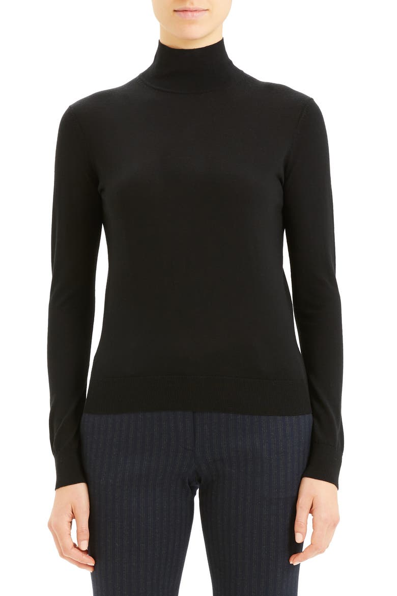 Wool Blend Mock Neck Sweater, Main, color, BLACK