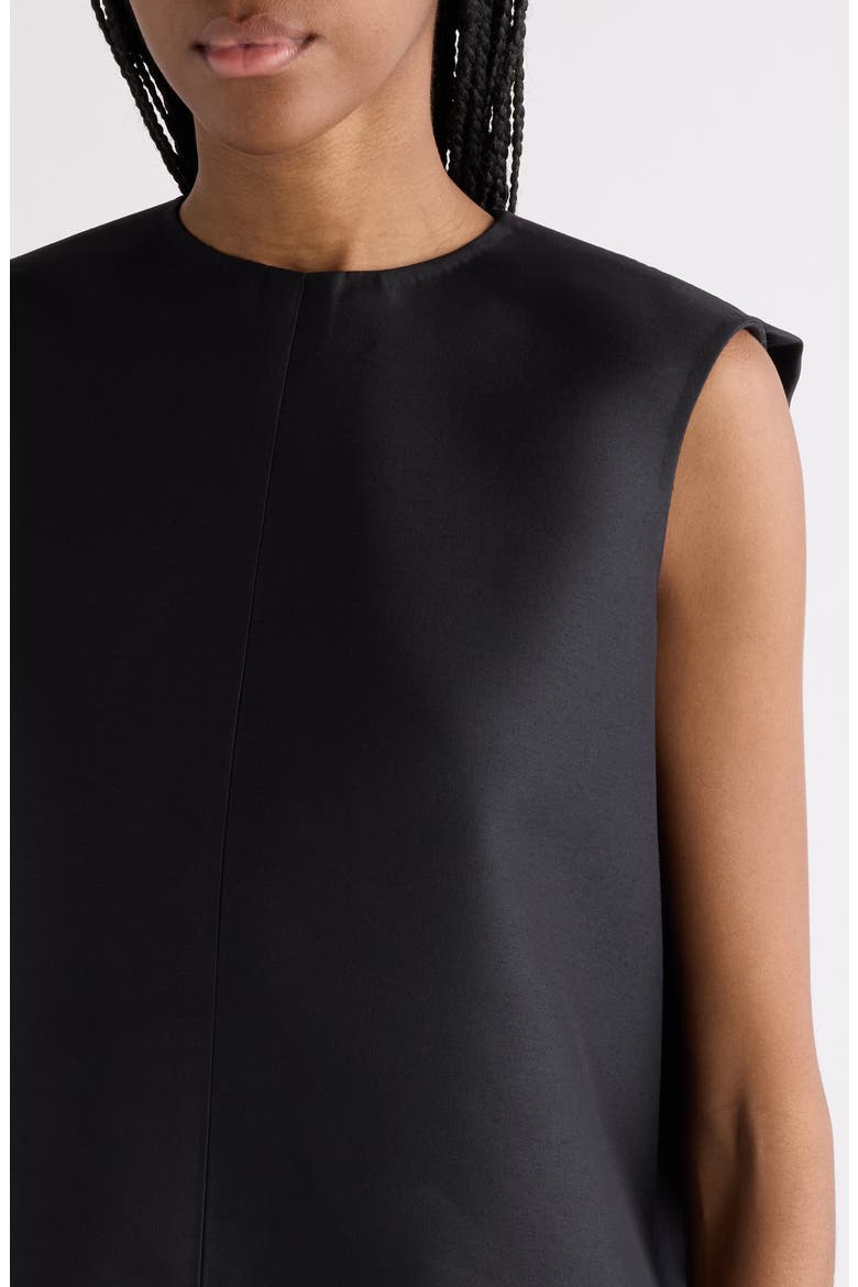 Wool & Silk Crepe Cocoon Minidress, Alternate, color, NERO