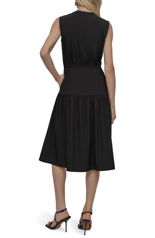 DKNY DKNY SLEEVELESS TIERED MIDI DRESS 