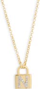 MESHMERISE Diamond Padlock Initial Pendant Necklace - 0.12ct.