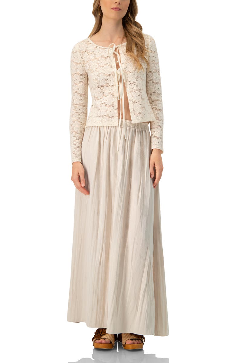 IVONNE Wide Midi Skirt with Side Slit, Alternate, color, Ivory