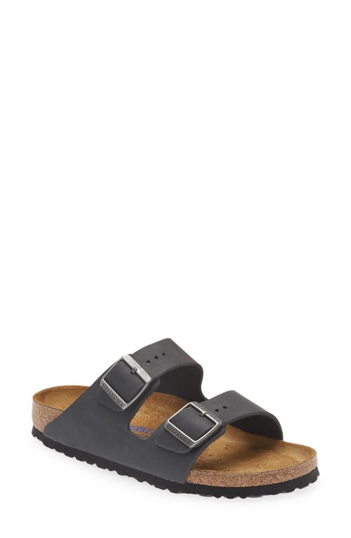 Shop Birkenstock Arizona Soft Footbed Slide Sandal In Black/black