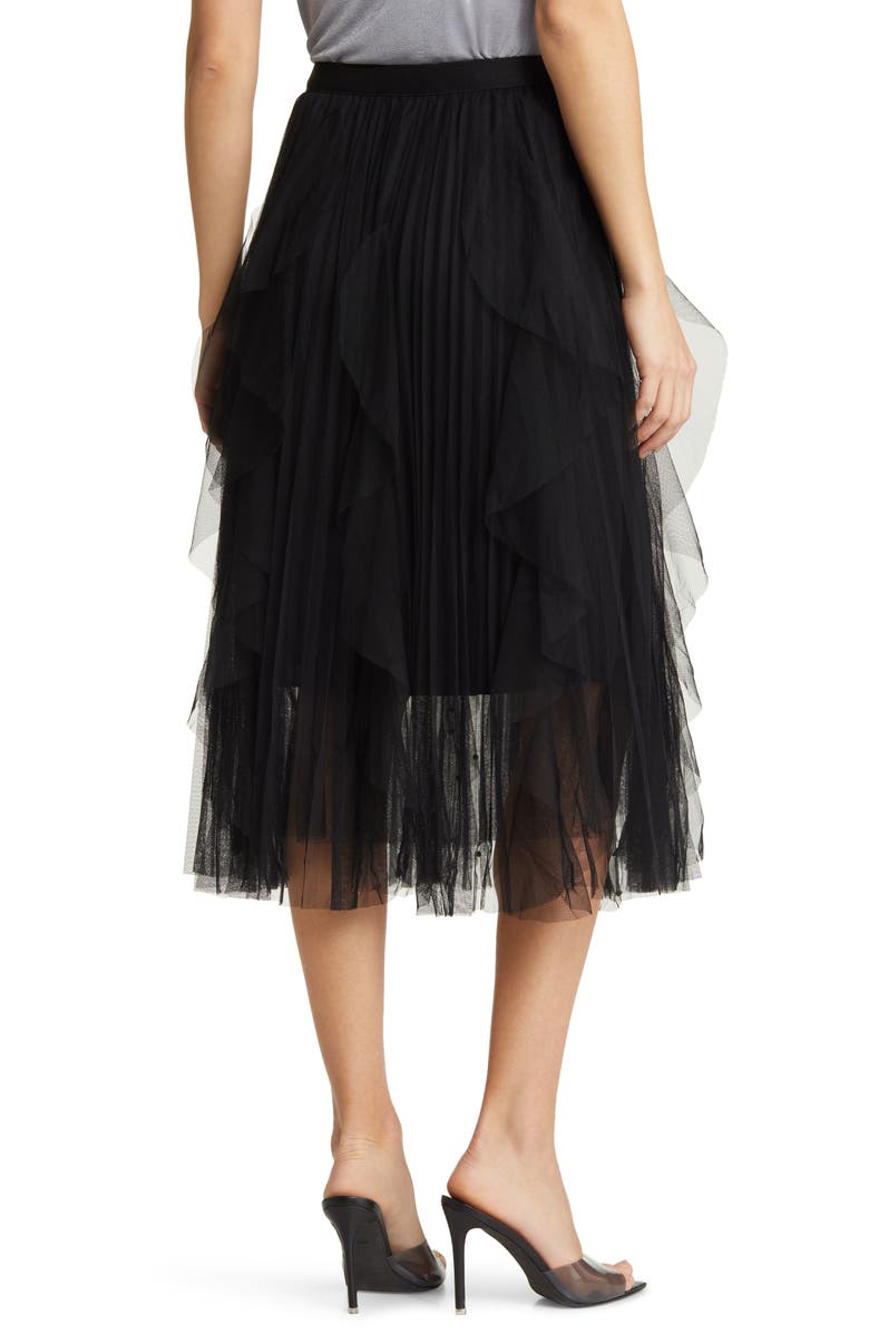 NIKKI LUND Wendy Beaded Tulle Skirt, Alternate, color, Black