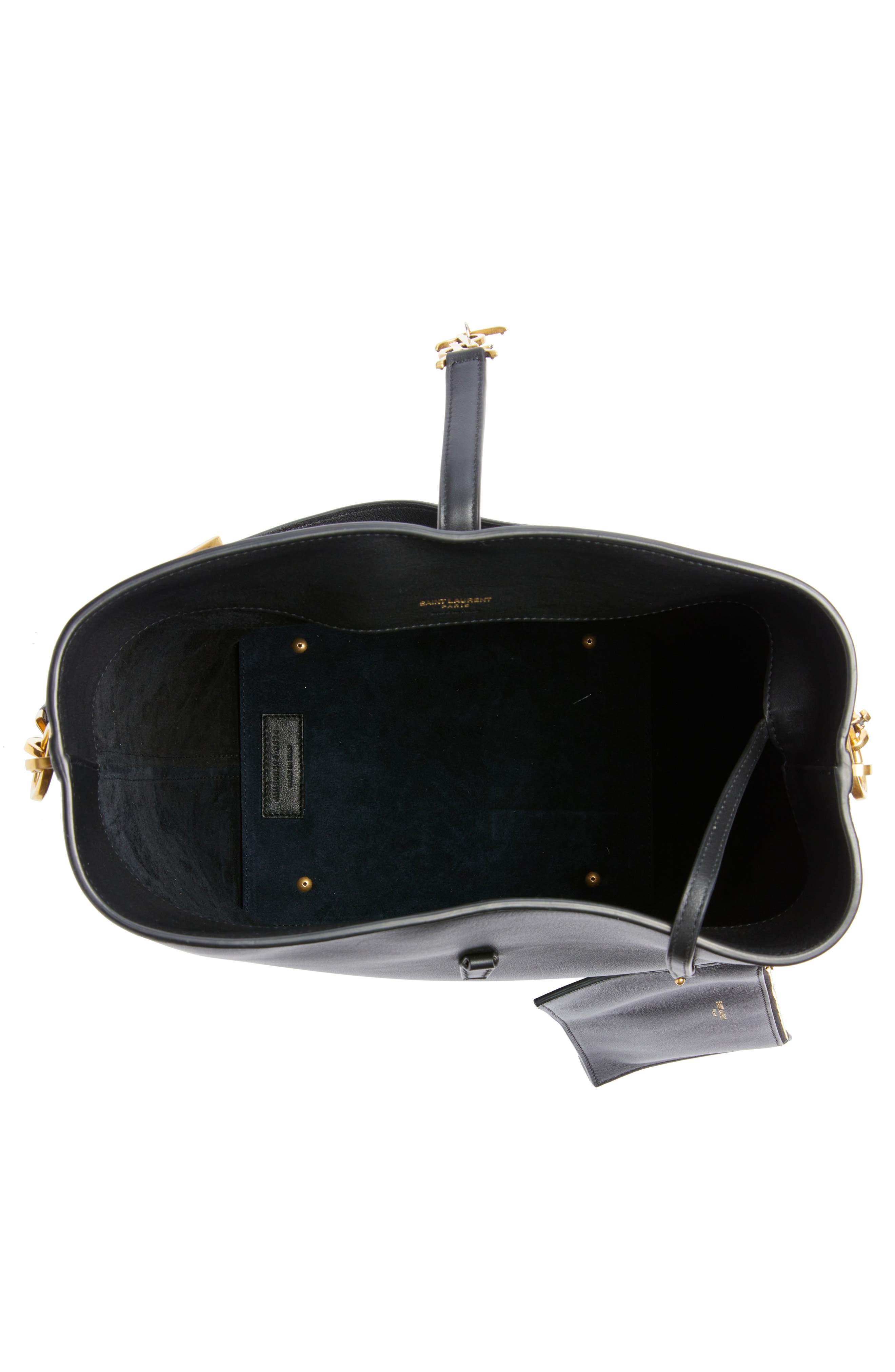 Saint Laurent Le 37 Long Leather Bucket Bag, Alternate, color, 