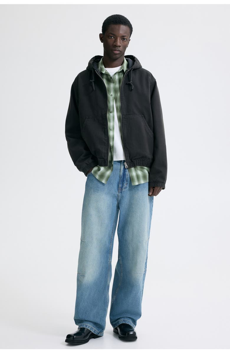 H&M Hooded Workwear Jacket, Alternate, color, Dark Gray