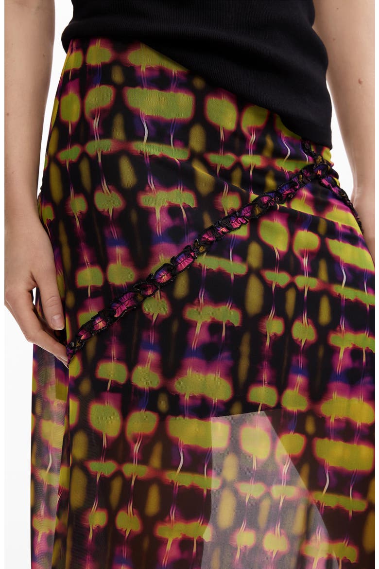 Geo Print Handkerchief Hem Skirt, Alternate, color, GREEN