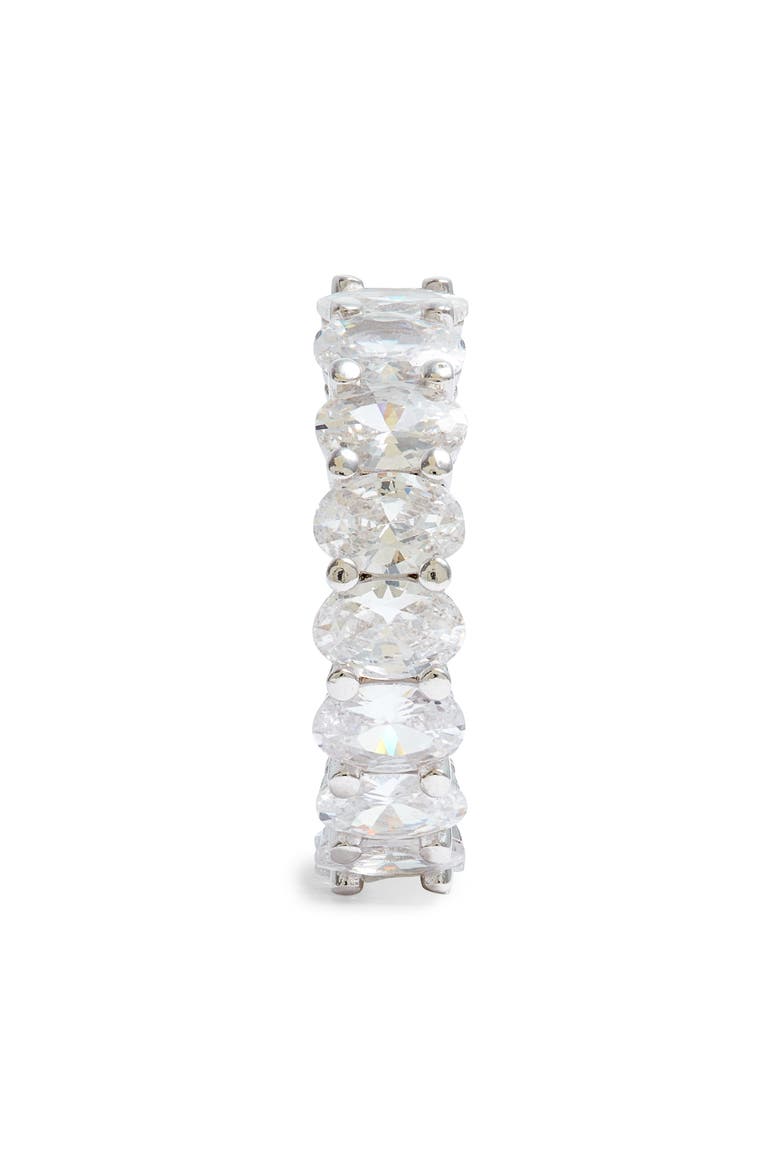 Cubic Zirconia Eternity Band, Alternate, color, SILVER