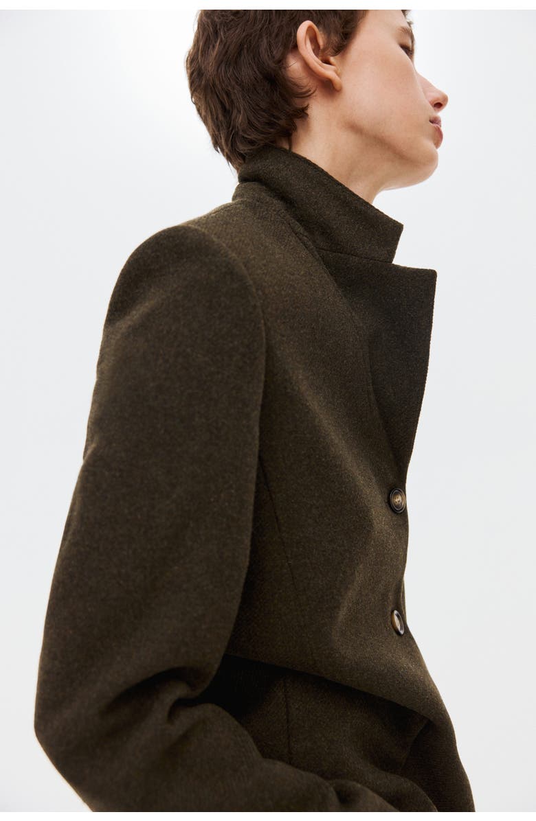 H&M Wool-blend Blazer, Alternate, color, Dark Khaki Green