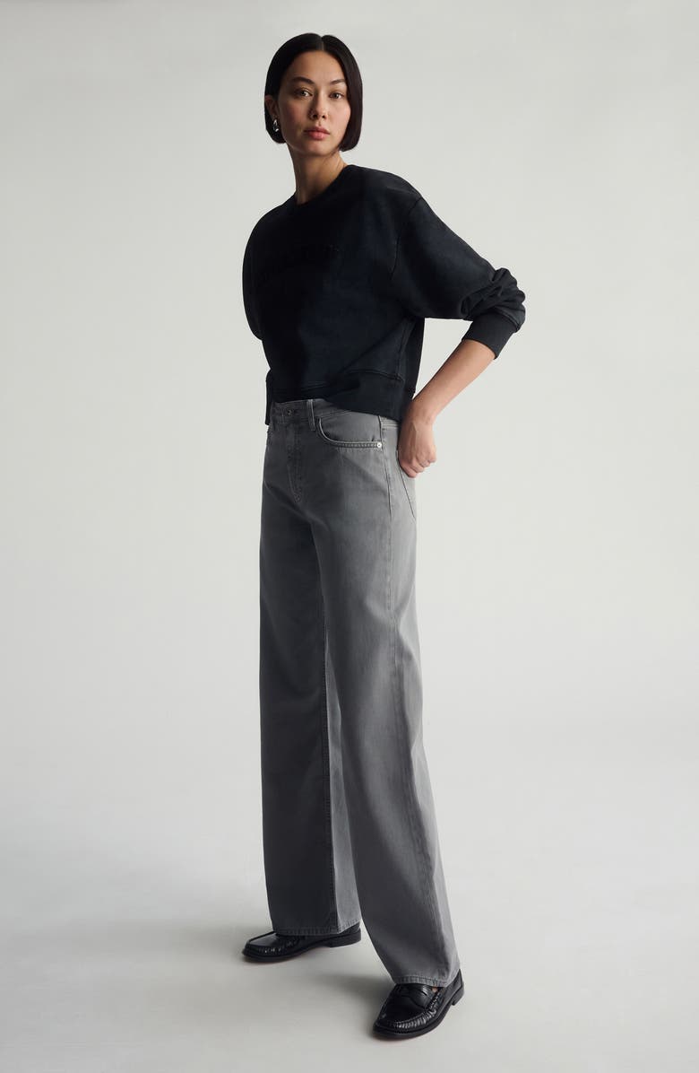 Brooklyn Industries High Waist Wide Leg Jeans, Alternate, color, Quiet Shade