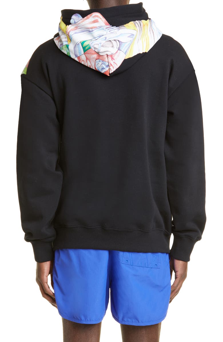 JW Anderson x Pol Anglada Embroidered Rugby Team Graphic Hoodie, Alternate, color, 