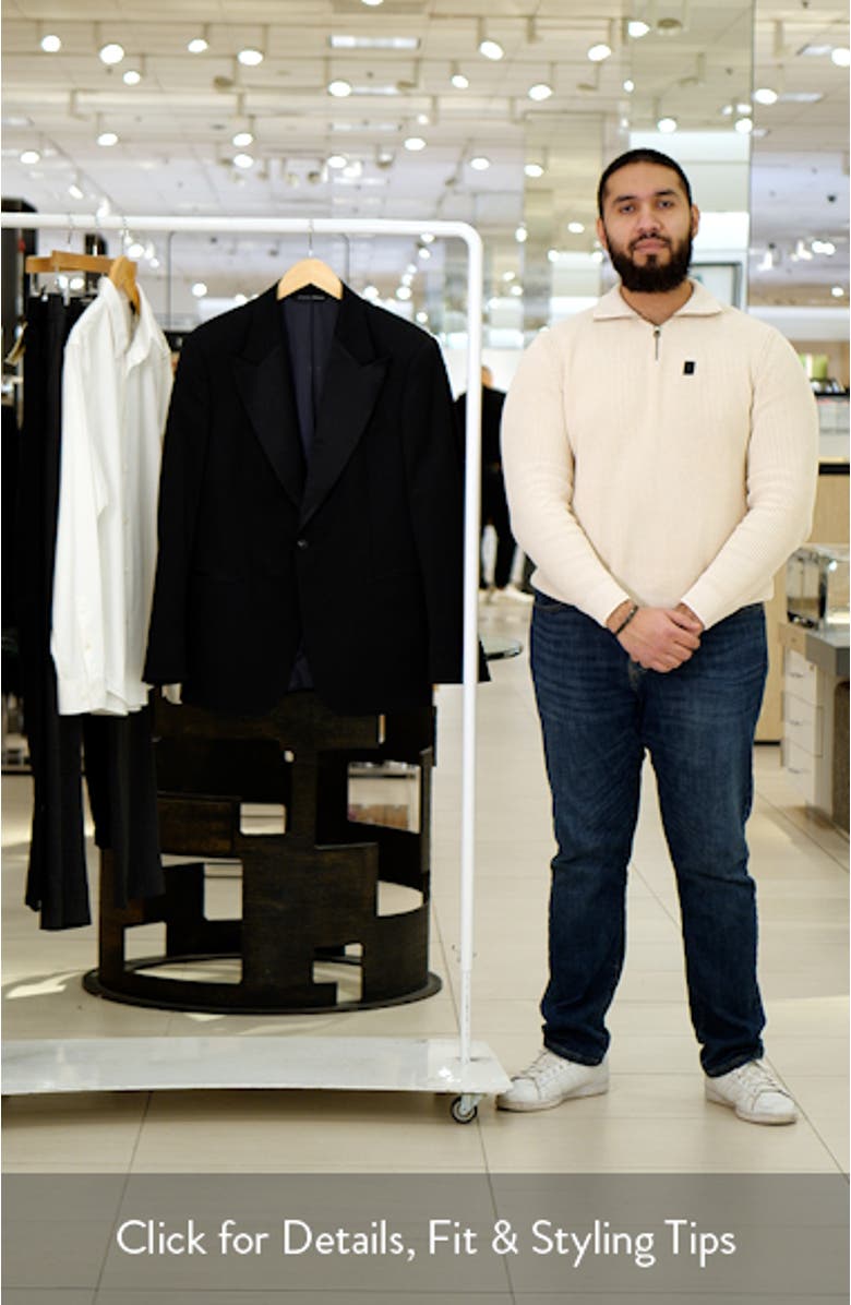 Chambers Black Stretch Wool Tuxedo Jacket, sales video thumbnail