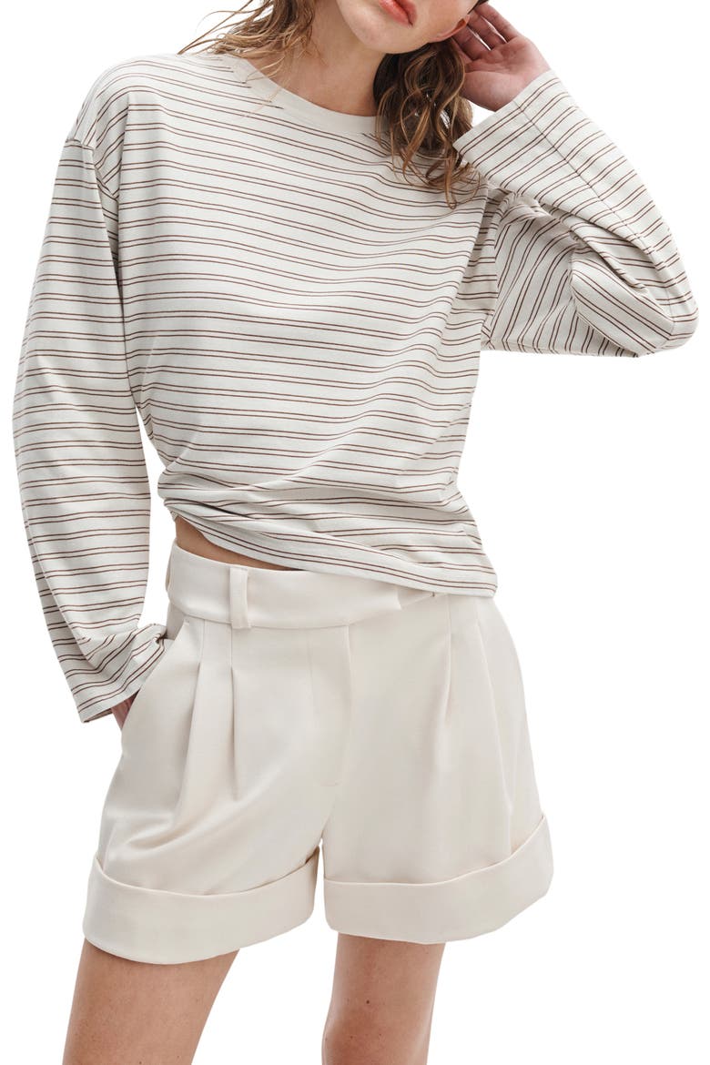 Kelly Stripe Boxy T-Shirt, Alternate, color, IVORY