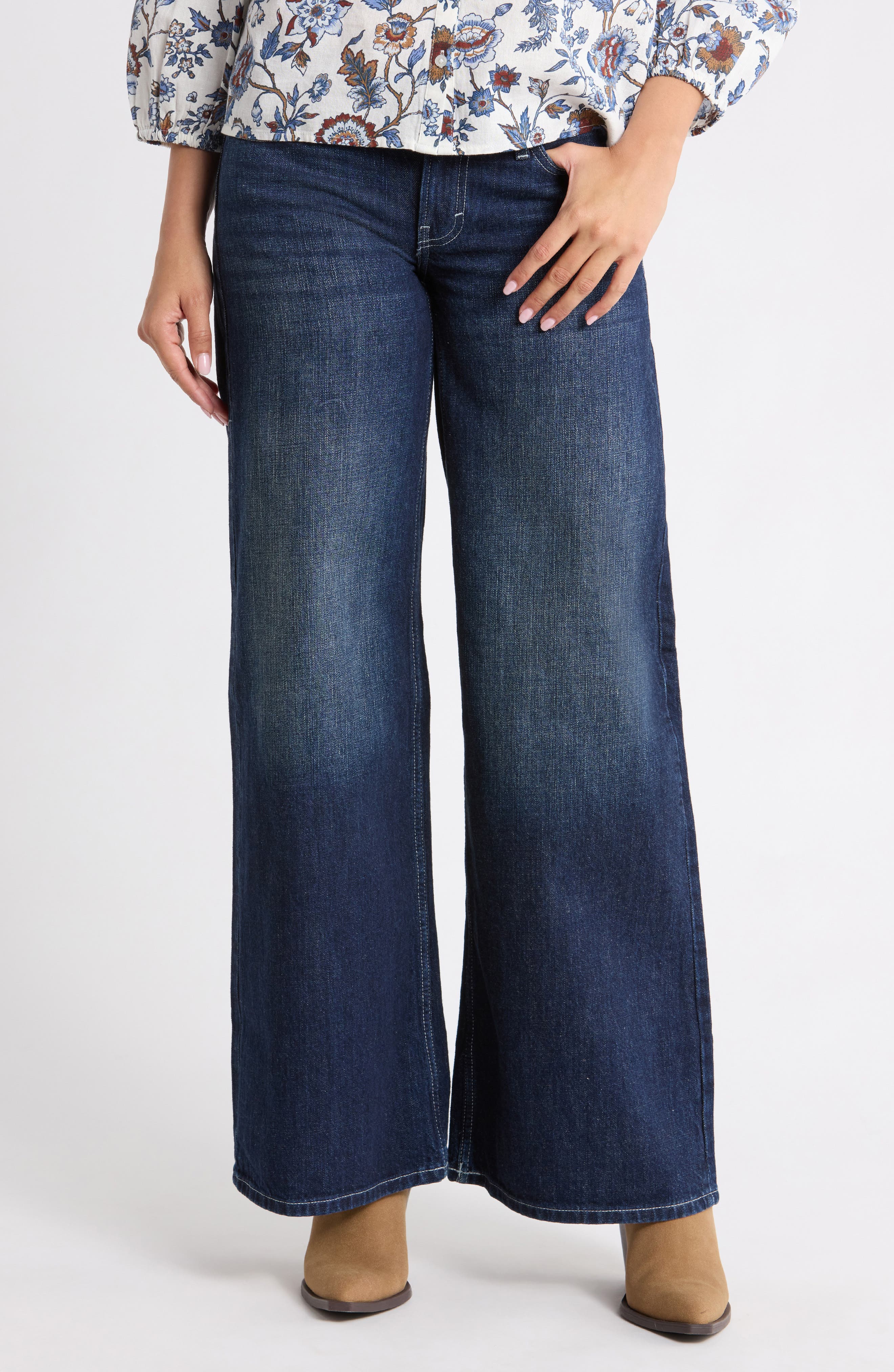 Ultra Low Rise Baggy Wide Leg Jeans