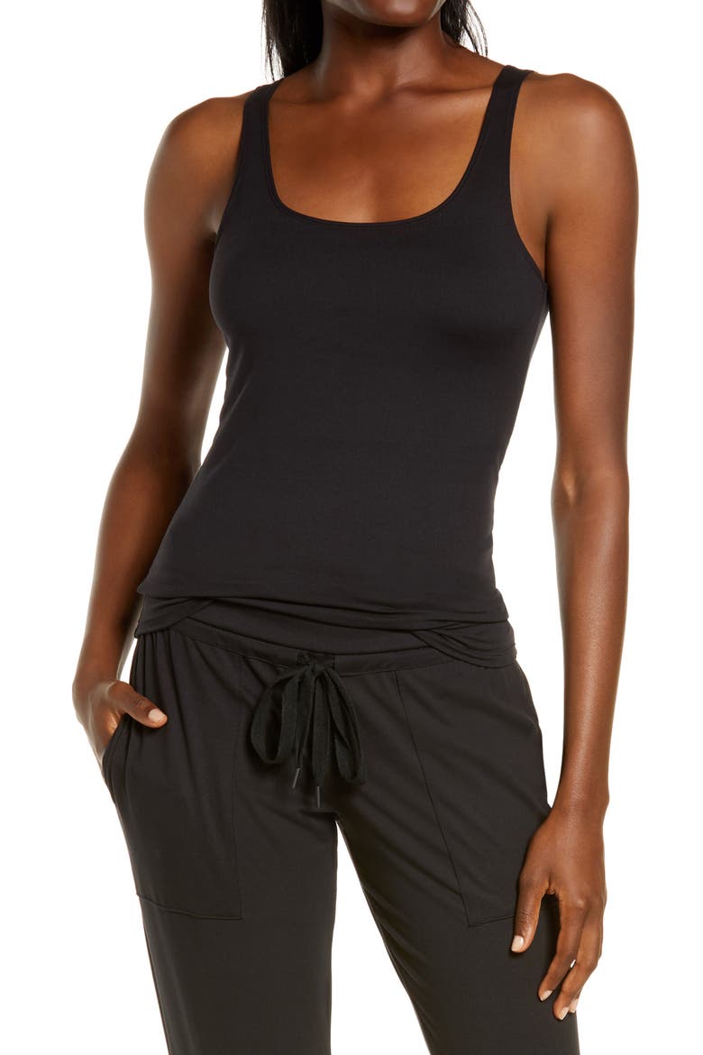 Velvety Soft Tank, Main, color, BLACK