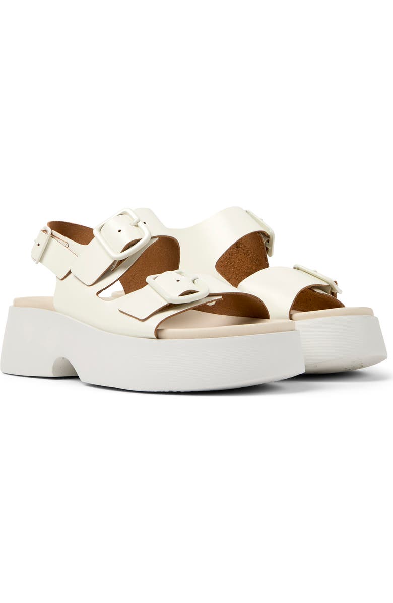 Camper Tasha Platform Sandal, Main, color, White Natural