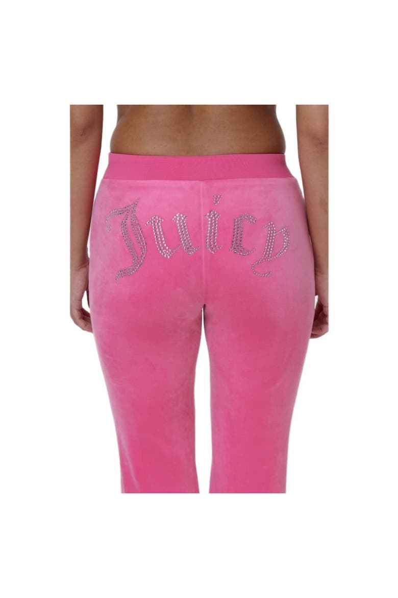 Rib Waist Velour Track Pant, Bubblegum, Alternate, color, BUBBLEGUM
