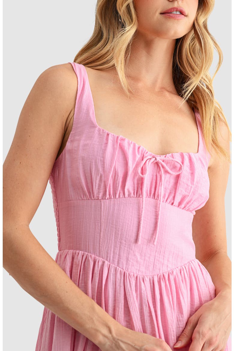 Set-In Waist Midi Dress, Alternate, color, PINK