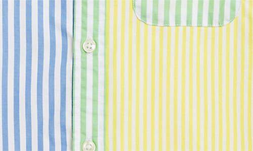 Ralph Lauren Kids' '50s Stripe Colorblock Cotton Button-up Shirt In Multi