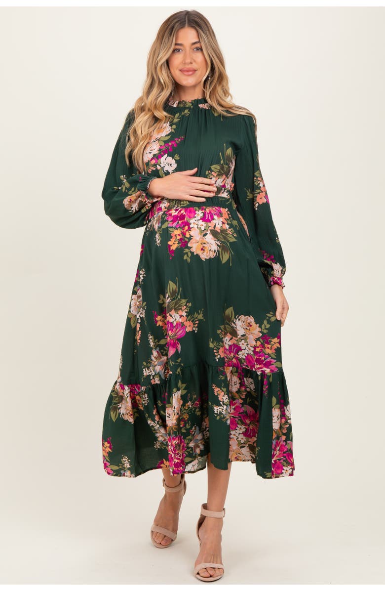 PinkBlush Floral Long Sleeve Midi Dress, Main, color, 
