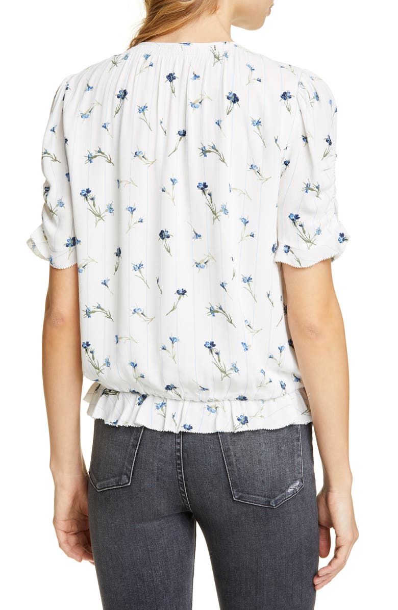 Joie Vonny Floral Ruched Sleeve Blouse, Alternate, color, 