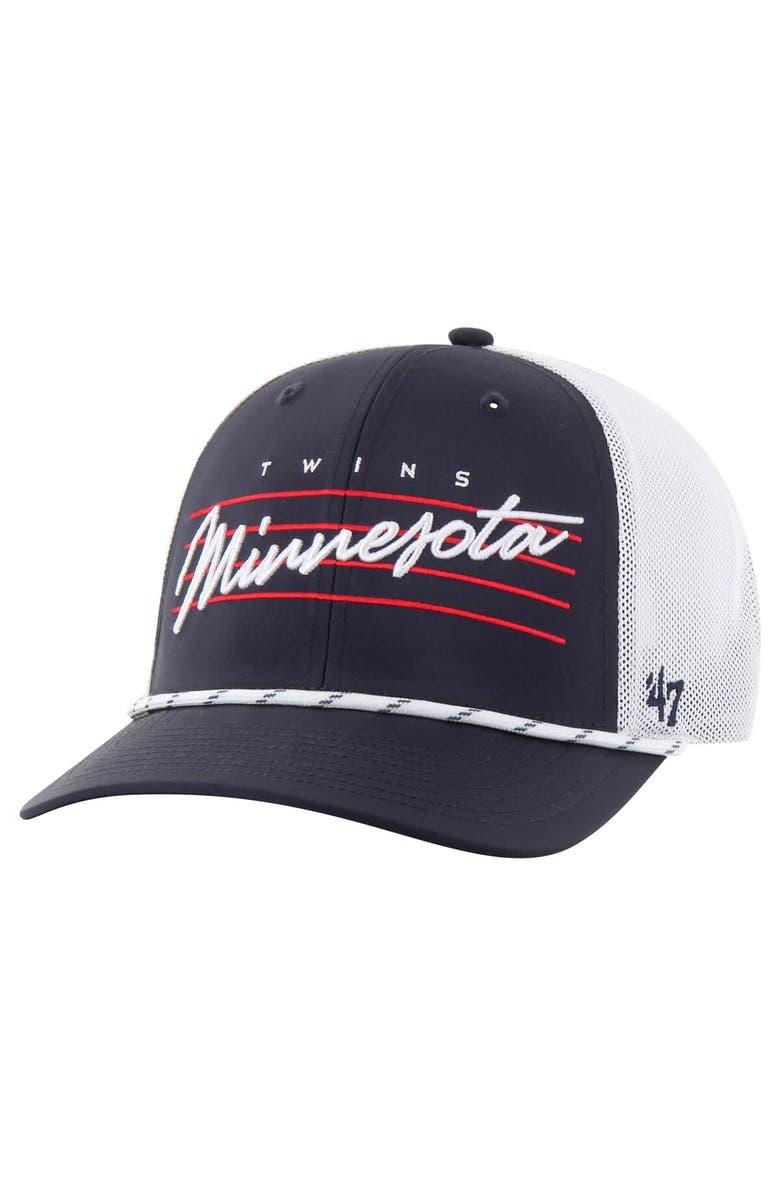 '47 Men's '47 Navy Minnesota Twins Downburst Trucker Adjustable Hat, Main, color, Navy