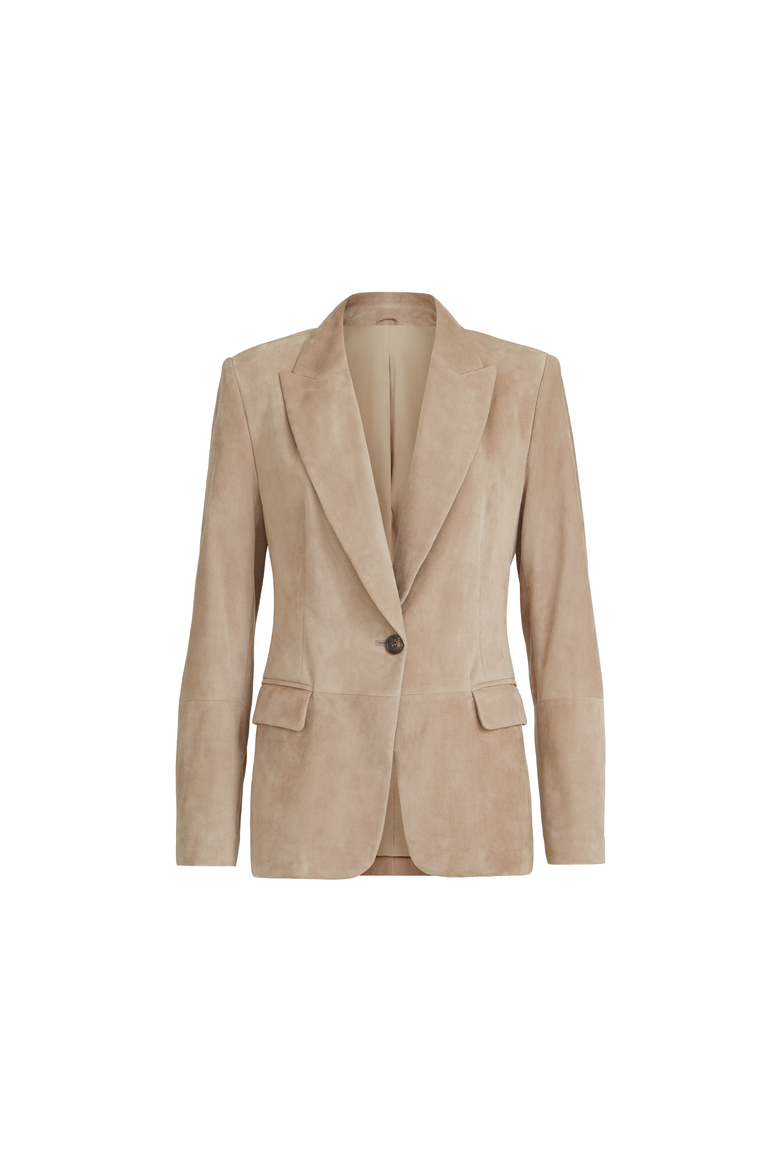 Suede blazer, Alternate, color, Light Brown