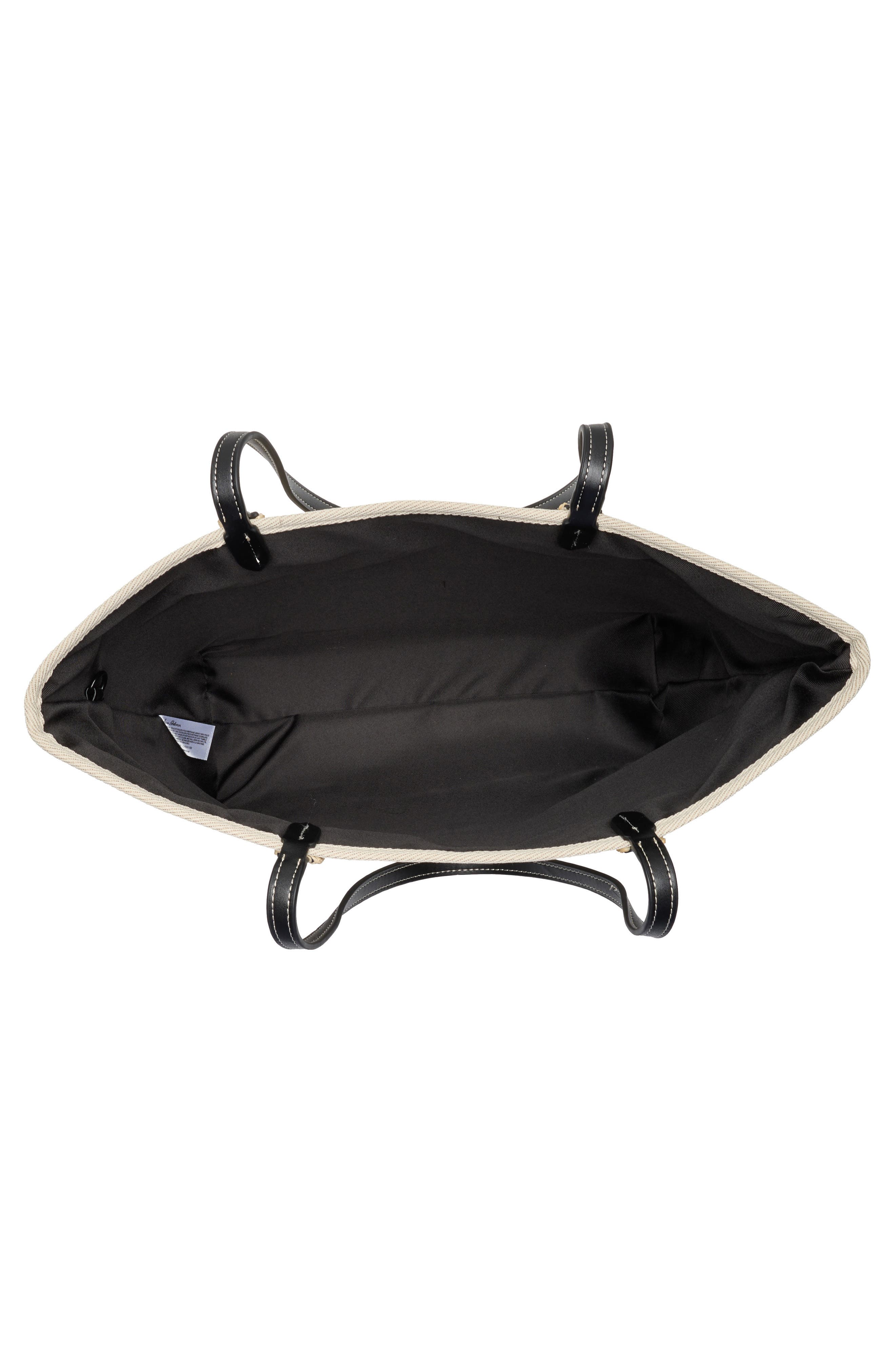 Sam Edelman Large Waylon Nautical Tote Bag, Alternate, color, Black/ Cream