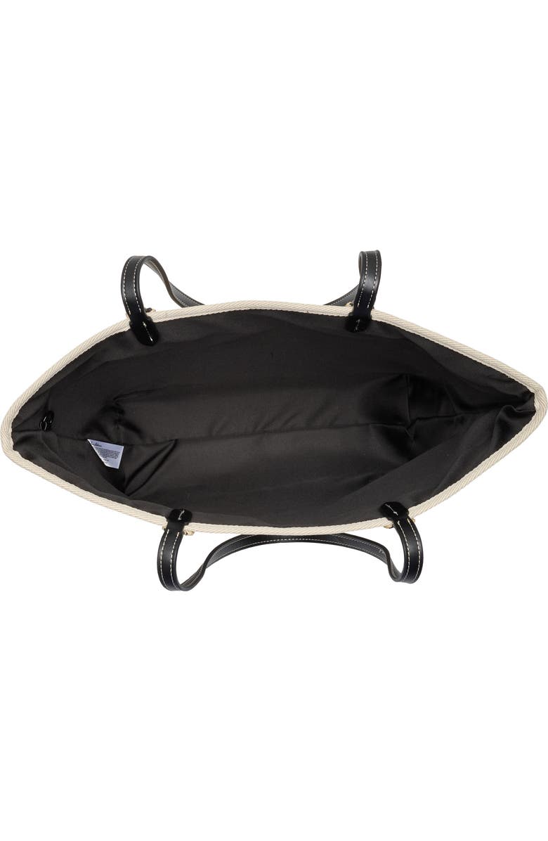 Sam Edelman Large Waylon Nautical Tote Bag, Alternate, color, Black/ Cream