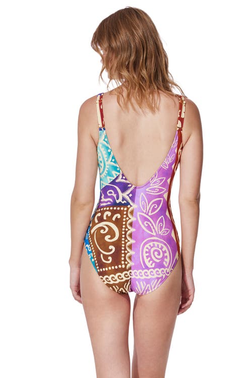 Gottex Ashanti Square Neck One Piece In Purple