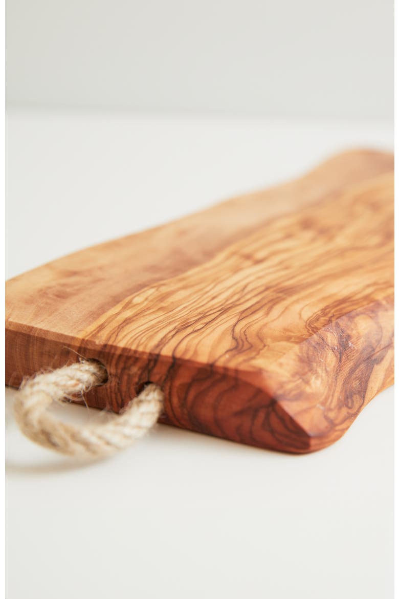 Italian Olivewood Charcuterie Board - Rope Handle, Alternate, color, Brown