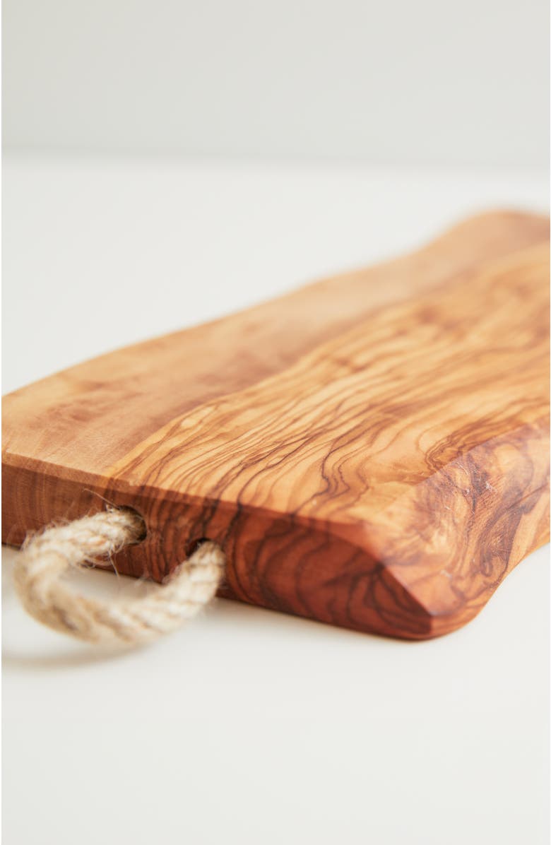 Verve Culture Italian Olivewood Charcuterie Board - Rope Handle, Alternate, color,